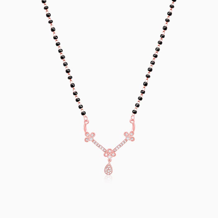 Rose Gold Harmony Drop Mangalsutra Necklace