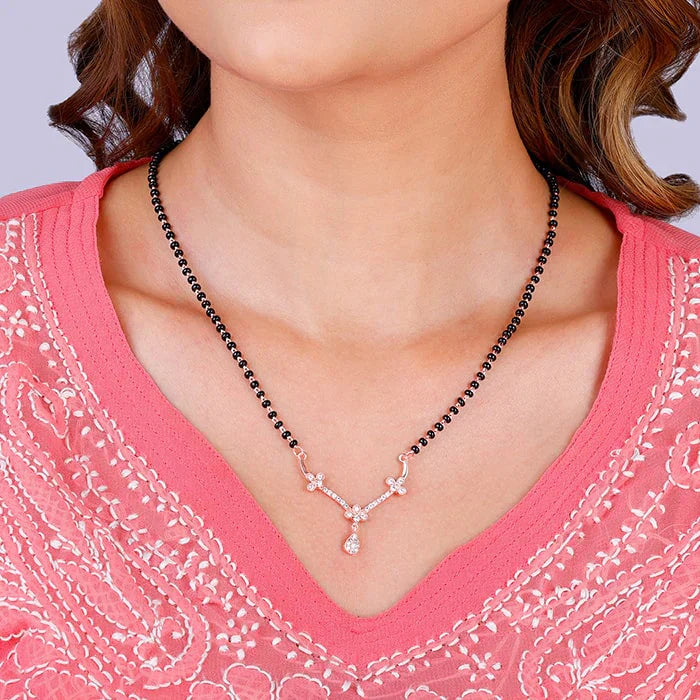Rose Gold Harmony Drop Mangalsutra Necklace