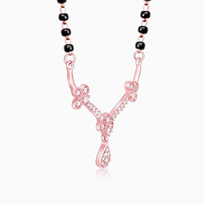 Rose Gold Harmony Drop Mangalsutra Necklace